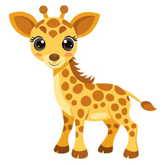 Fototapeta premium Cute Baby Giraffe Vector – Jungle Animal Illustration for Kids