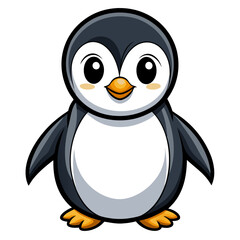 Obraz premium Cute Baby Penguin Vector – Jungle Animal Illustration for Kids