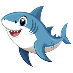 Obraz premium Cute Shark Vector – Ocean Animal Illustration for Kids, Crafts, and Coastal Decor