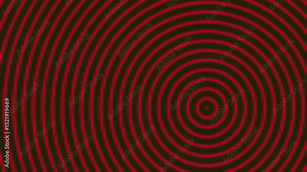 Poster abstract red concentric circles expanding motion background loop perfect for hypnotic visuals or ene