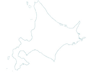 北海道　日本　地図　白　イラスト