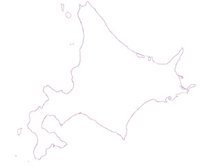 北海道　日本　地図　白　イラスト