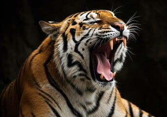 Majestic tiger roaring for international tiger day awareness campaign