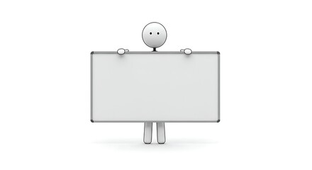 Obraz premium Simple Figure Presents Blank Whiteboard Against White Background