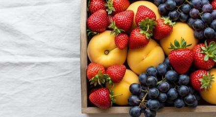 Celebrate national picnic month with fresh strawberries grapes and peaches