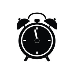 Retro Alarm Clock Vector Silhouette