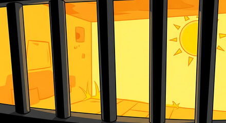 Sunlit Prison Cell A Captivating Illustration of Confinement and Hope