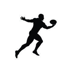Rugby Player Pass Vector Black and White