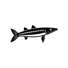 Fototapeta premium Barracuda Ocean Vector Black and White