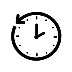 Simple time reset clock icon graphic element line style, Great for representing time management, scheduling, or reminders.