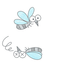 Funny Mosquito Characters – Hand-drawn Vector
