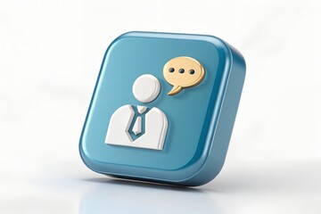 Fototapeta premium 3d render businessman icon communication chat support