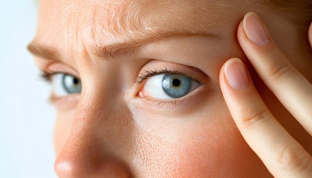 Close-up of a person's face with a concerned expression.
