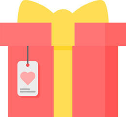 Red gift. Red gift with card.