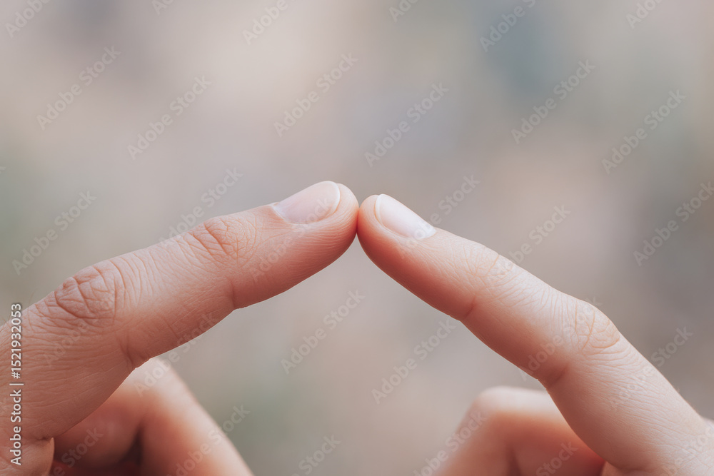 Poster two fingers gently touching each other symbolizing emotional connection intelligence and support in 