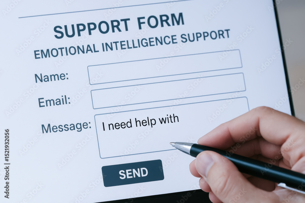 Poster support form with emotional intelligence support offers helpful way to express feelings and receive 
