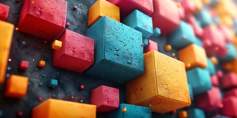 colorful wooden blocks background