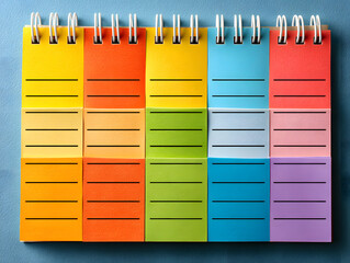 blank week plan sticky note with segmented days 