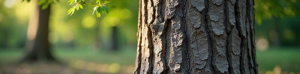 Close-up shot of a smooth, grey beech tree trunk, textured bark details visible, natural light illuminating the wood grain , plant, tree