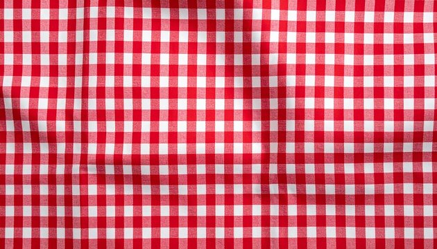 Red picnic cloth pattern wallpaper background.Kitchen menu backdrop. Retro fabric surface transparent.
