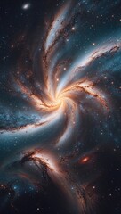 Mesmerizing spiral galaxy with vibrant colors captured in deep space