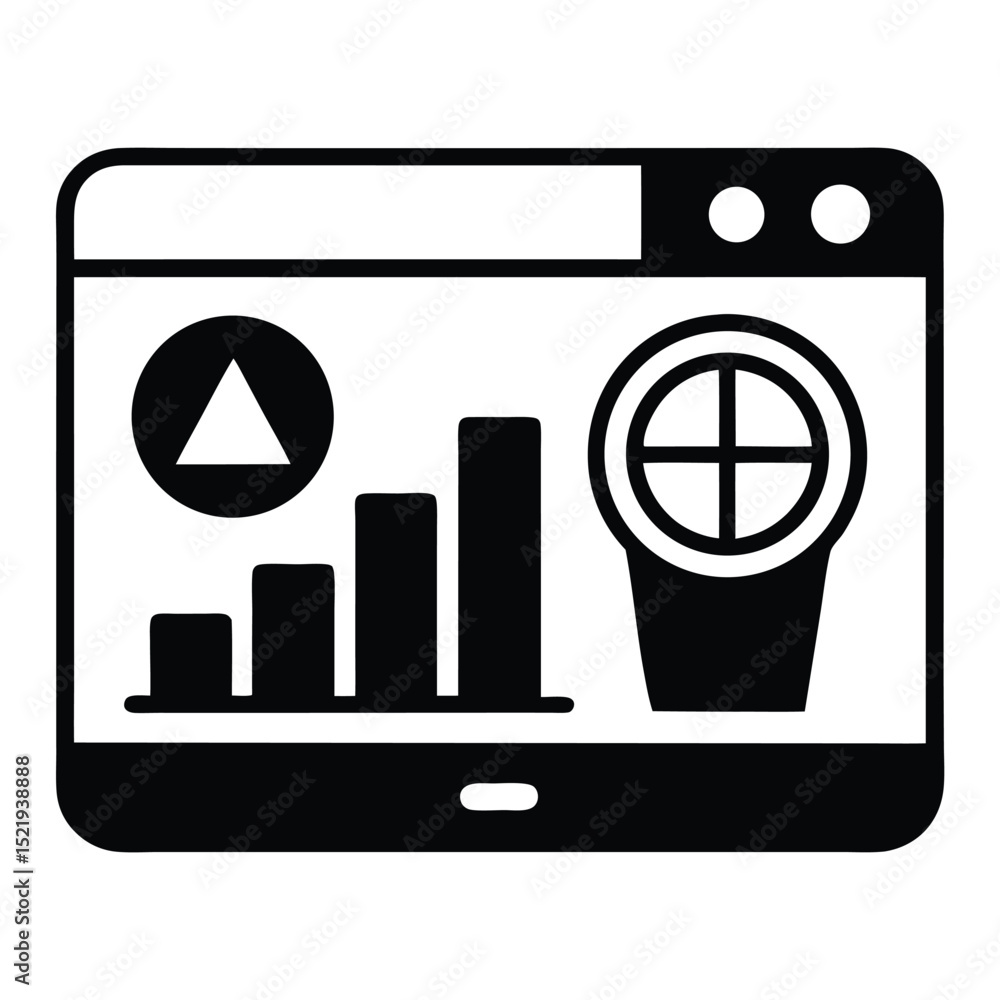 Poster marketing manager element isolated google ads dashboard on white background