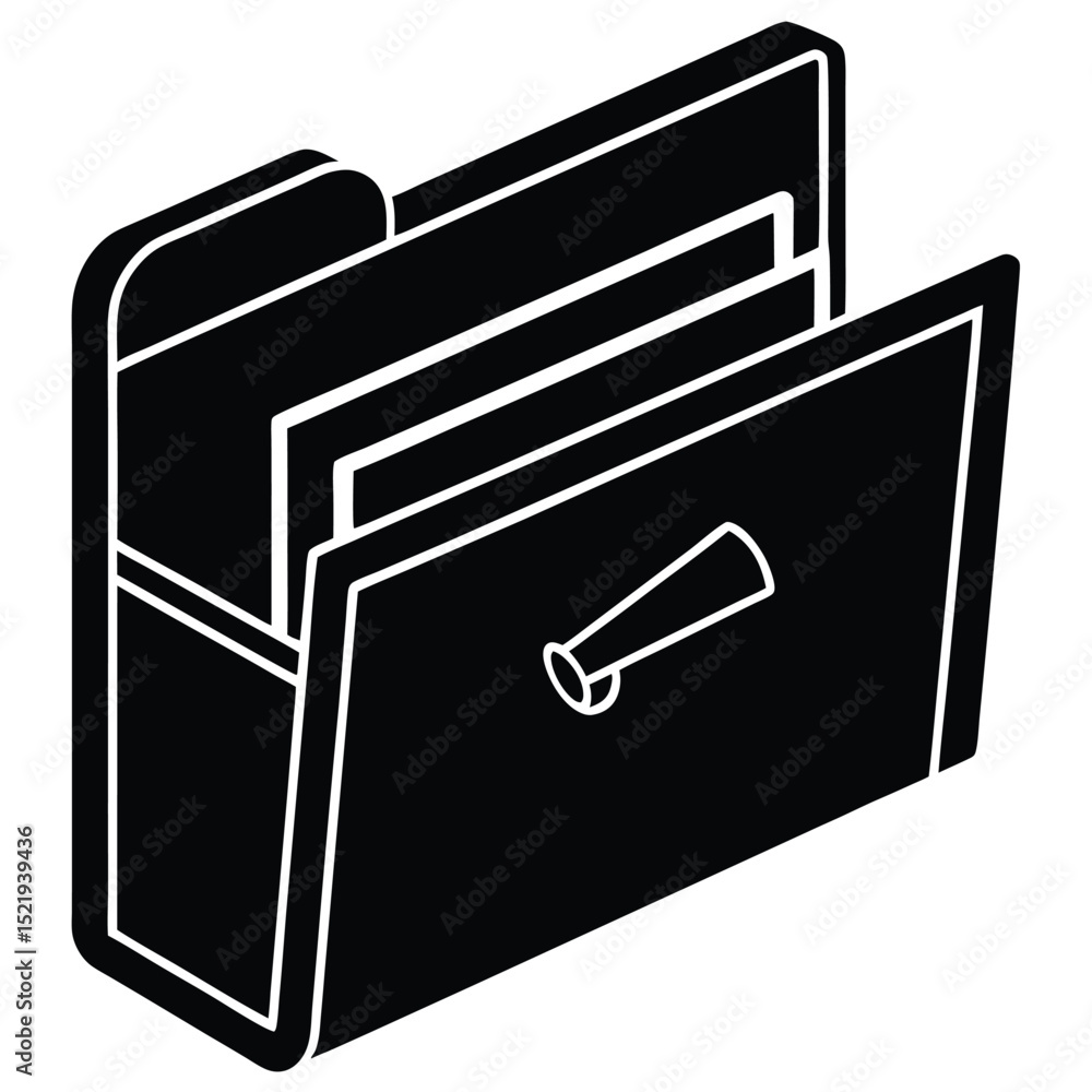 Poster marketing manager element isolated press kit folder on white background