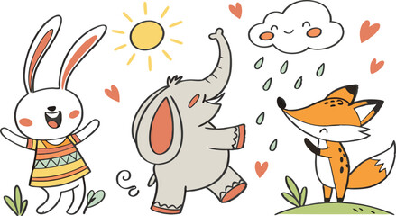 Cheerful Animal Doodles