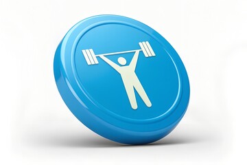 Blue weightlifting icon fitness strength training exercise gym