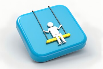 Childlike joy simple 3d render of person on swing