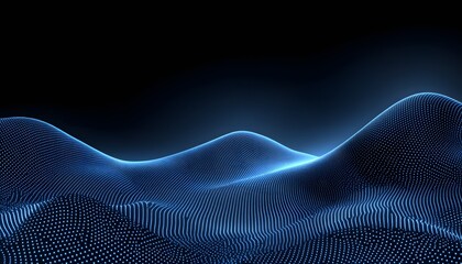 Fototapeta premium Abstract digital landscape of glowing points and lines.