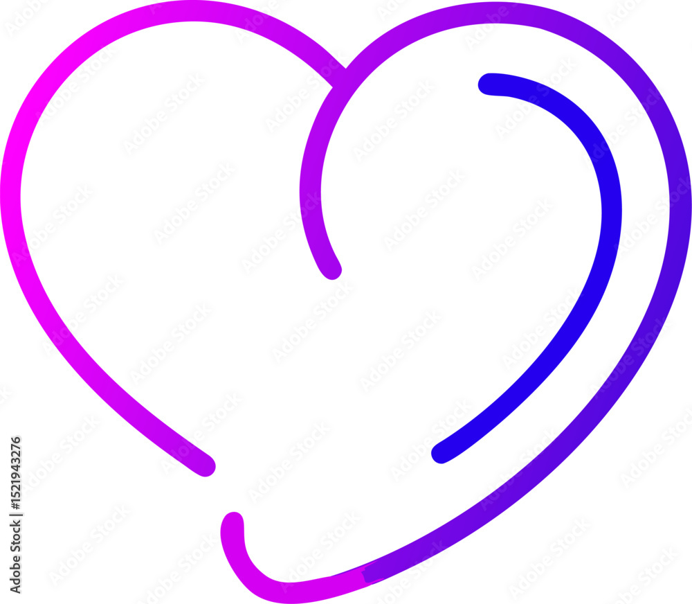 Poster abstract gradient heart shape line art design