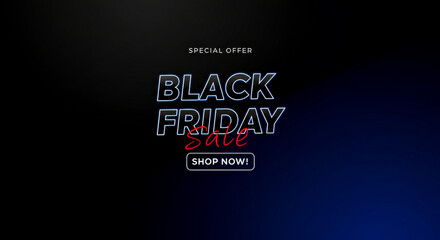 Black Friday Banner Vector. Black Friday Web Banner Design Template. Modern Design