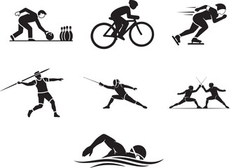 Sports Silhouettes Vector for Poster Design, Website Banners, Sports Blog, Social Media, Fitness Branding
