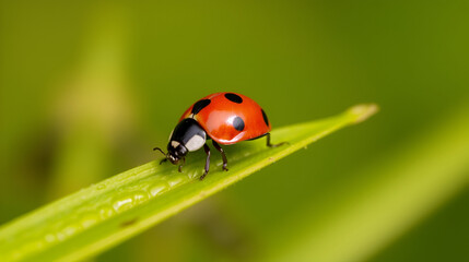 Obraz premium ladybug on a leaf