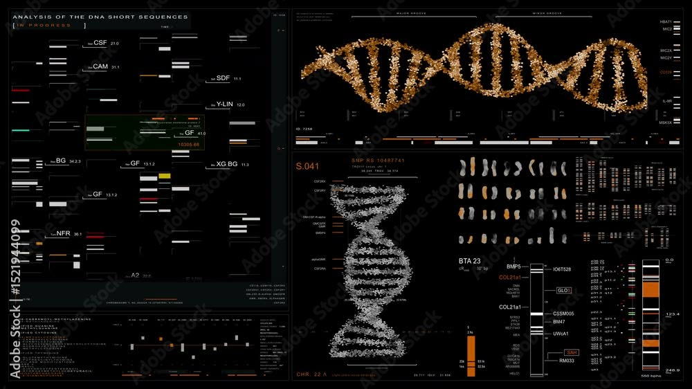 Poster dna short sequence analysis in progress: detailed genetic data visualization and chromosome mapping