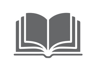 Open book vector icon in flat solid style. Ideal for education, school, reading, learning, and digital designs. Perfect for web, apps, or print materials.

