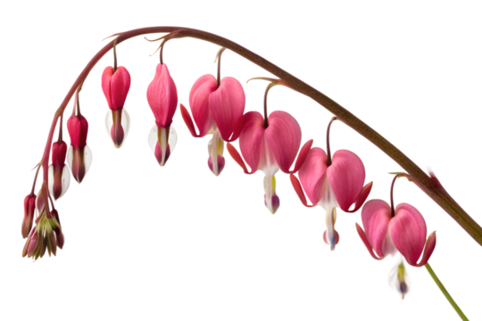 Bleeding Heart Flower Isolated on Transparent White Background