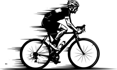 Obraz premium silhouette of a cyclist on a bicycle 