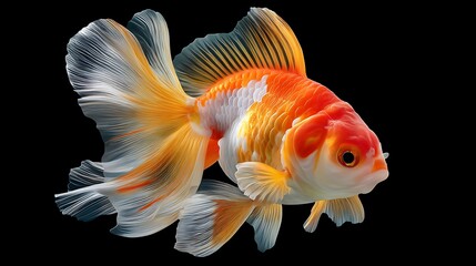 Vibrant Goldfish Swimming Gracefully in Clear Water Background
