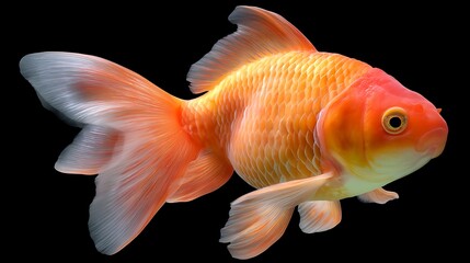 Vibrant Goldfish Swimming Gracefully in Crystal Clear Water