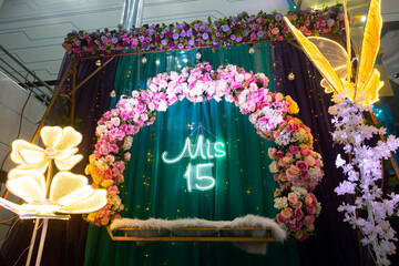 Decoración para fiesta de 15 años.