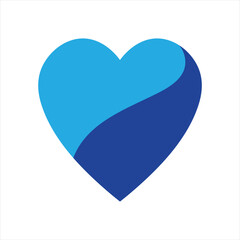 Blue color heart design concept.