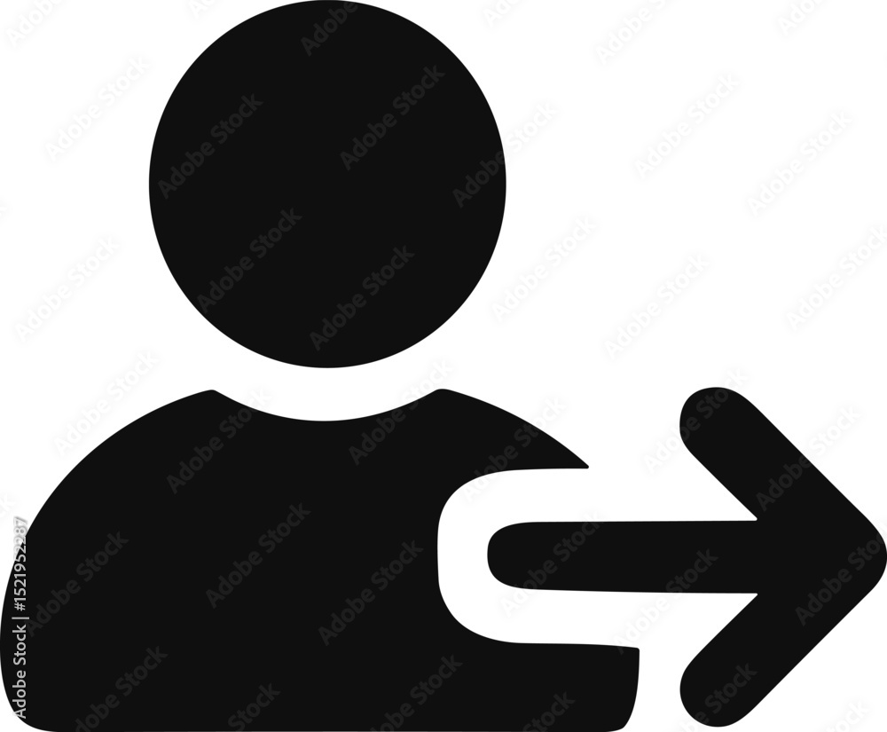 Poster user logout icon showing sign out and leaving website