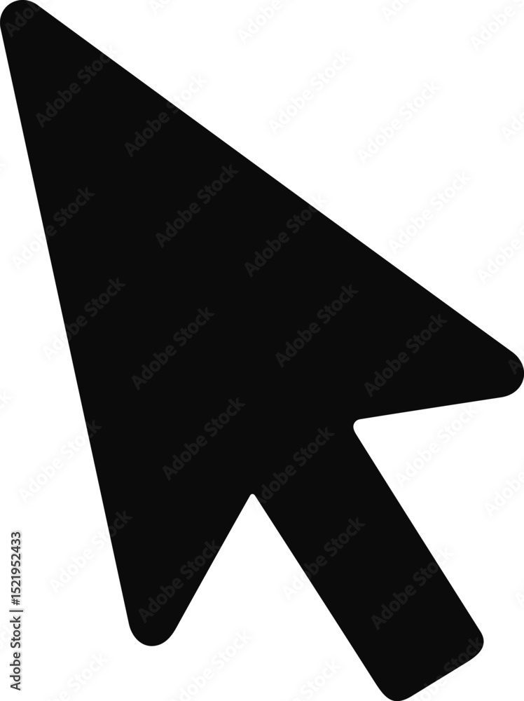 Poster black mouse cursor arrow pointing on white background