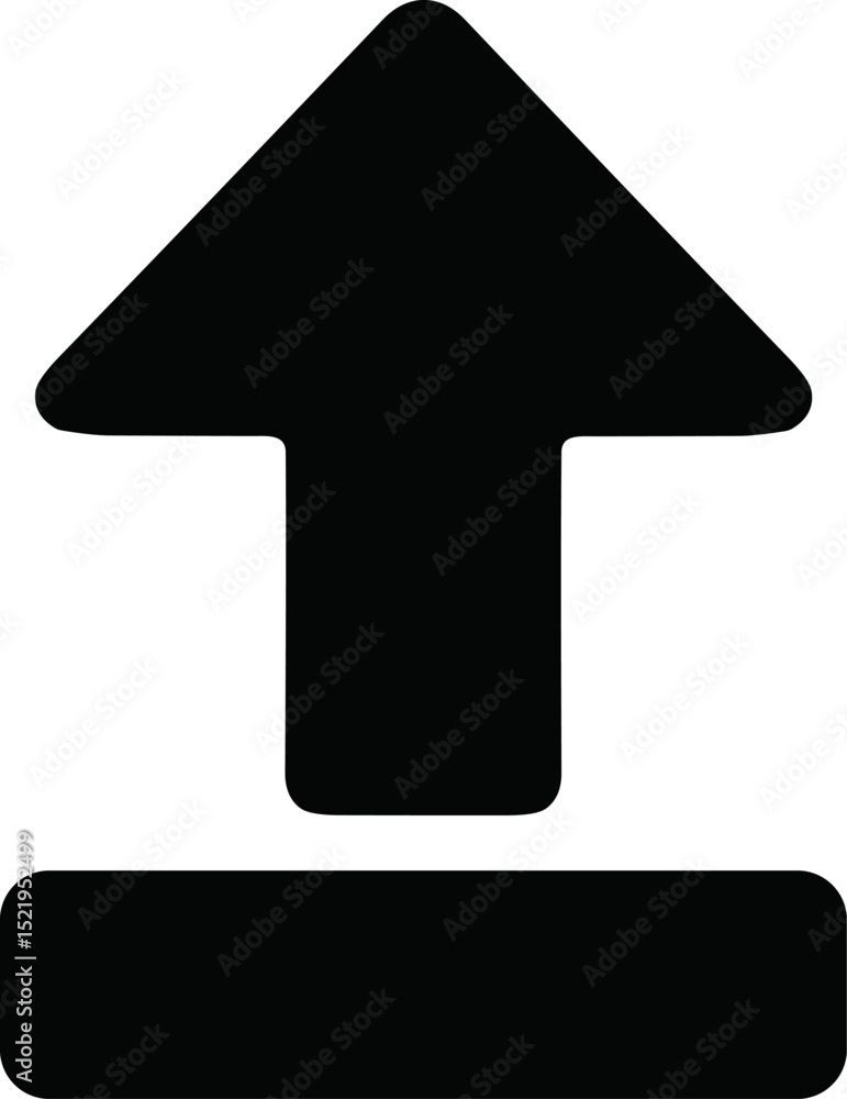 Poster black upload icon symbolizing data transfer and digital communication
