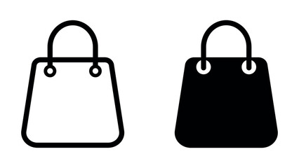 shopping bag icon set. package icon. paper bag sign. online or retail shopping symbol. purchase sign. e-commerce, paper bag symbol for apps and websites. vector illustration and transparent png.