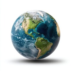 Earth Globe Planet Isolated on White Background