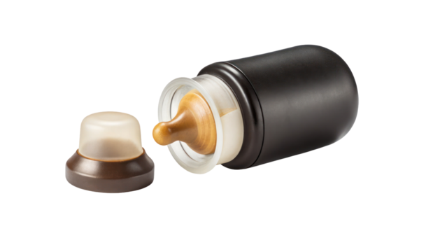 Baby milk bottle high-quality illustration on transparent background

