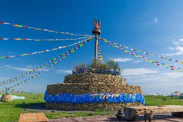 The Obo Spirit of the Hohhot Noor Grassland in Hulunbuir City, Inner Mongolia Autonomous Region, China